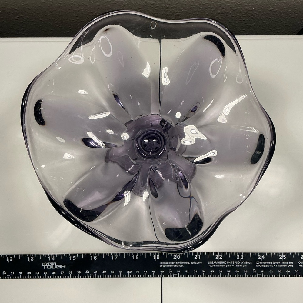 Viking Glass Epic 6 Petal Compote Pedestal Bowl, Amethyst/Purple - Picture 6 of 6